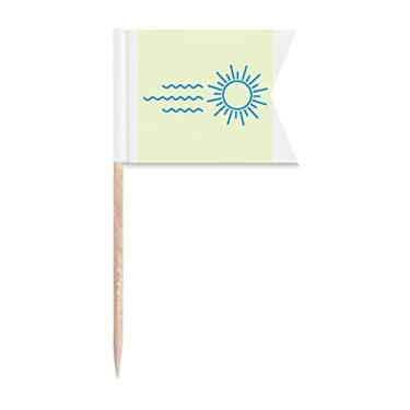 Imagem de Cloudy Becoming Fine Sinalização de palito de dente Marcação de rotulagem para bolo de festa comida prato de queijo