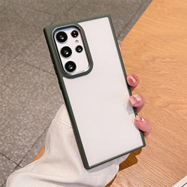 Imagem de Capa de anel de metal com lente translúcida para Samsung Galaxy S22 S22Ultra S22Plus à prova de choque Silicone macio Moldura de doces Capa traseira fosca, BK, Para S22