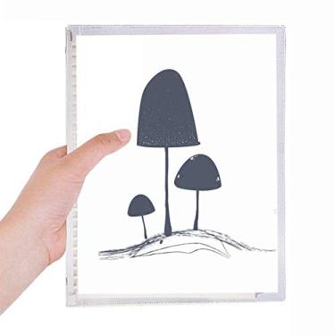 Imagem de Caderno de ilustração de cogumelo com desenho fofo e folhas soltas diário recarregável de papelaria