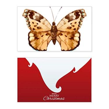 Imagem de Borboleta com asas marrons Holiday Holiday Merry Christmas Cartões de parabéns Mensagem de Natal