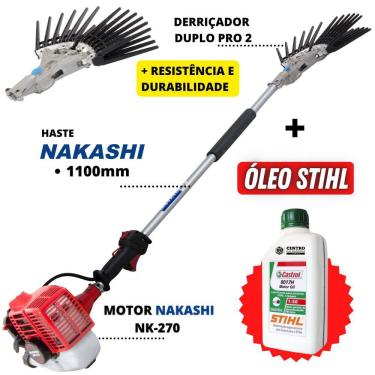Imagem de Derriçadeira de Café Nakashi com Haste 1100mm Motor NK-270 25cc e Mão de Garra Dupla Id...