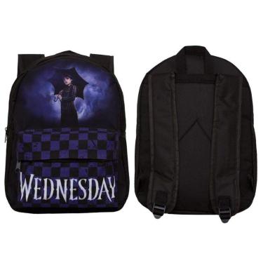 Imagem de Mochila Feminina Infantil Preta De Costas Série Wandinha