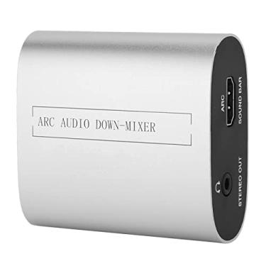Imagem de Downmixer de som hdmi arc, downmixer de de som de liga de alumínio de 3,5 mm com função hdmi arc para alto-falante de fone de ouvido de 3,5 mm