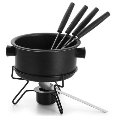 Imagem de Aparelho Fondue Antiaderente 700ml 4 garfos alumínio Preto -