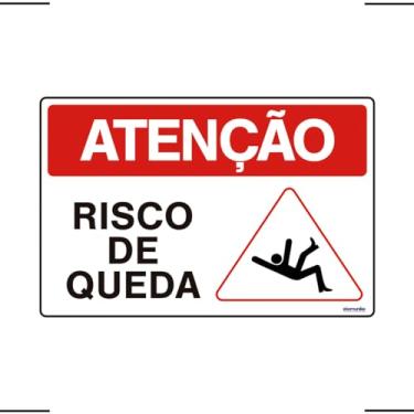 Imagem de Placa De Sinalização Atenção Risco De Queda 30x20 Ekomunike - S-216/2 F9e