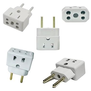 Imagem de Kit 5 benjamin adaptador de tomada femea plug macho 3 pinos semi universal 20a amperes 10a Bivolt conector