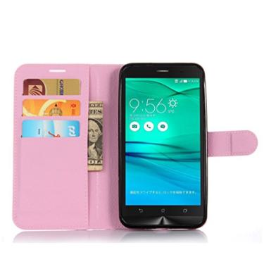 Imagem de Capa ASUS Zenfone Go/ZB551KL, capa carteira flip de couro PU premium com compartimento para cartão, suporte e fecho magnético [capa interior à prova de choque de TPU] Compatível com ASUS Zenfone Go/