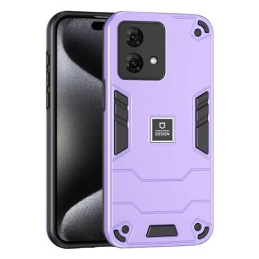 Imagem de Kukoufey Capa de celular compatível com Motorola Moto G84 5G, compatível com Motorola Moto G84 5G XT2347, capa protetora 2 em 1 TPU de camada dupla à prova de quedas + PC roxa