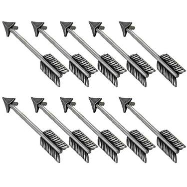 Imagem de Puxador de porta de armário em forma de seta, CENGOOD Armário de cozinha armário cômoda armário armário gaveta buraco central 3-4/5" (96 mm) prata pacote com 10