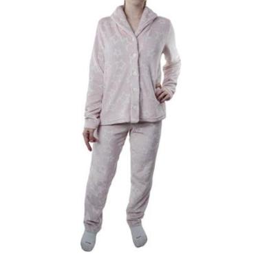 Imagem de Pijama Feminino Danka Longo Fleece Rosa - 8884-Feminino