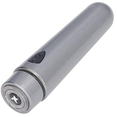 Imagem de Barbeador Elétrico Portátil, Motor de Alta Velocidade, Baixo Ruído, Indolor, Aço Inoxidável, Barbear Preciso, Navalha Elétrica para Homens, Viagens (Cinza)