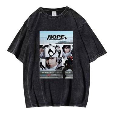 Imagem de Camiseta J-Hope Solo vintage estampada lavada streetwear camisetas vintage unissex para fãs, 5, XXG