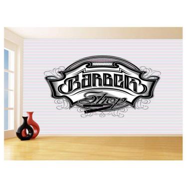 Imagem de Papel De Parede 3D Barbearia Barber Shop Logo 3,5M Brb12