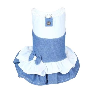 Imagem de Parisian Pet Vestido para cães – Vestido de primavera para cães – Vestido de verão leve e moderno – Roupas para cães – Roupa para cachorro sem mangas – Macacão para cães grandes – GG