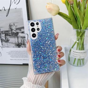 Imagem de Para samsung galaxy s23 ultra s22 plus s21 s20 fe s7 s8 borda s9 s10 nota 20 macio glitter silicone capa caso brilhante, azul, para samsung s21