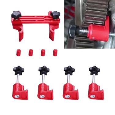 Imagem de dawfall 9 peças de ferramenta de bloqueio de eixo de comando de motor automotivo, kit de design antiderrapante de braçadeira de engrenagem de came, retentor de sincronismo de alinhamento de eixo de