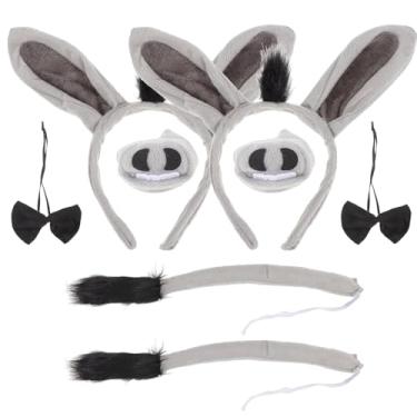 Imagem de 2 Conjuntos Tiara De Burro Traje Feminino Terno Para Crianças Ternos Para Crianças Orelhas Adulto De Dia Das Bruxas Fantasias Do Dias Das Bruxas Senhorita Tecido Selva Brincos