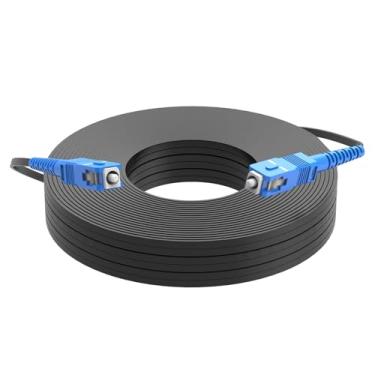 Imagem de Jeirdus SC para SC 50 metros Outdoor Armored 9/125 Cabo de fibra óptica Singlemode cabo de patch óptico FTTH FIOS Home SC/UPC para SC/UPC