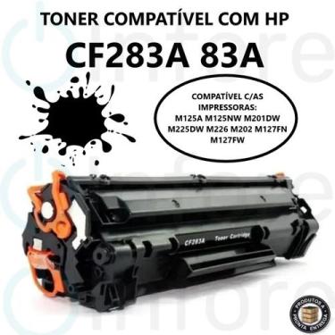 Imagem de Cartucho Toner Cf283a 83a M125a M127fn M127fw M225 M201 M226 - Premium