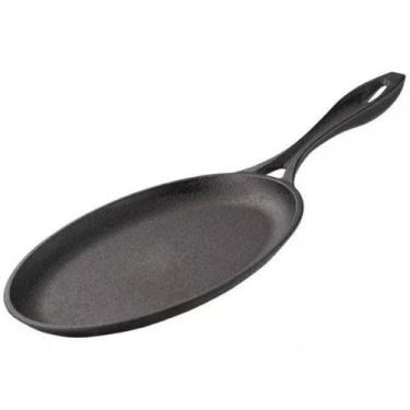 Imagem de Chapa Frigideira Mix Grill Oval Ferro Fundido Santana, Frigideira Mix 