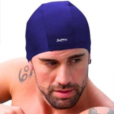 Imagem de Touca Natação Tecido Adulto Elástica Cobre Orelha Unissex Hidroginásti