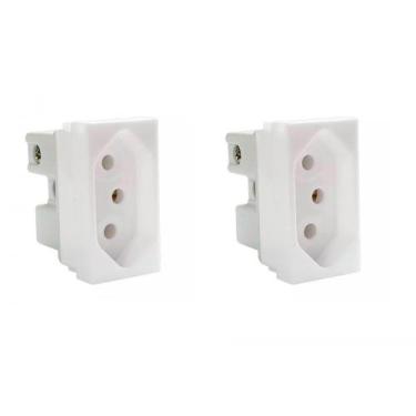 Imagem de Kit C/2 - Modulo Steck Linha Stella 1 Tomada 20A. Branco ..., Branco