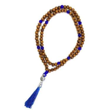 Imagem de Japamala Zen Budista 15 Cm 108 Contas Em Madeira E Cristal 8 - Lua Mís