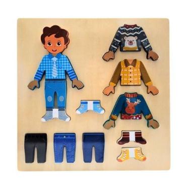 Imagem de Didaticos Aprenda Brincando Troca Roupinha Menino DM Toys Brinquedo In