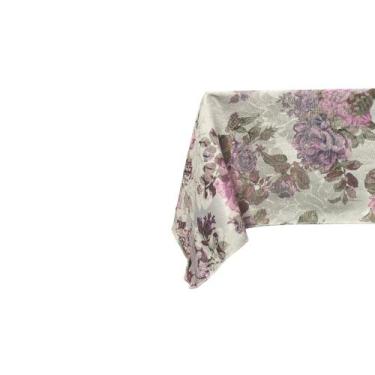 Imagem de Toalha De Mesa Tecido Jacquard Retangular Florais  1,40 X 2,20 - mille