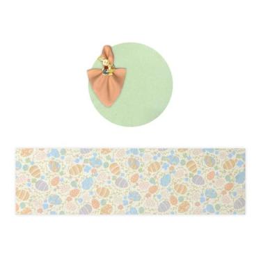 Imagem de Kit Mesa Posta Sousplat Completo Com Trilho de mesa Para Páscoa Colori