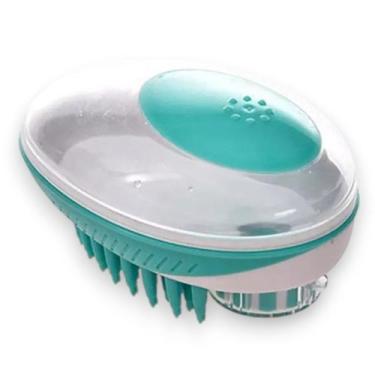 Imagem de Escova Banho Massageadora Silicone Dispenser bom p Cachorro - 123 Útil