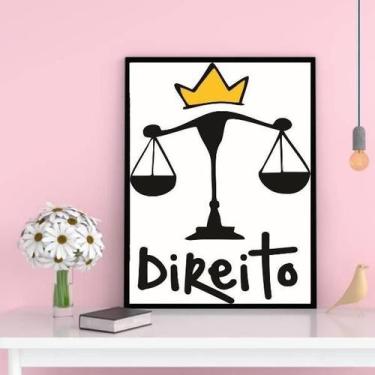 Imagem de Quadro Decorativo Formatura Direito 45X34Cm - Madeira Branca - Quadros