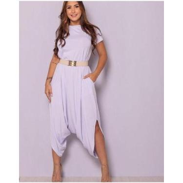 Imagem de Macacao Saruel Plus Size Longo Viscolycra Bolso Feminino max cargo - M