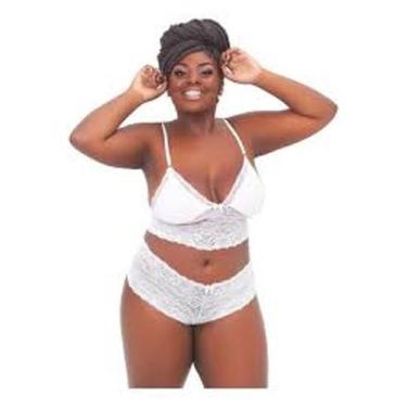 Imagem de Conjunto Plus Size De Renda Cropped + Calesson Espera Marido Plussize 