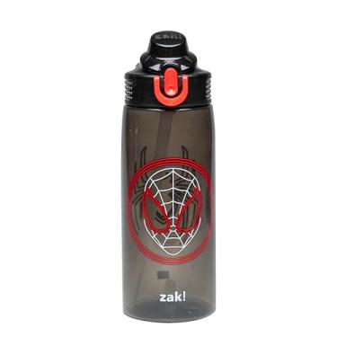 Imagem de Zak Designs Garrafa de água Marvel Spider-Man Sage para escola ou viagem, garrafa de água de plástico durável de 740 ml com canudo, alça e tampa de bico pop-up à prova de vazamento, tampa de bico