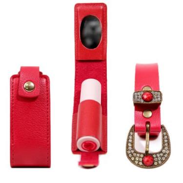 Imagem de Kit 2 Peças Porta Batom + Cinto Artlux K001, VERMELHO