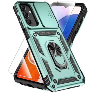 Imagem de SunStory Capa de celular compatível com Samsung Galaxy A16 5G com protetor de tela HD e capa de câmera deslizante e suporte, capa para celular Samsung A16 5G [grau militar] para Samsung Galaxy A16