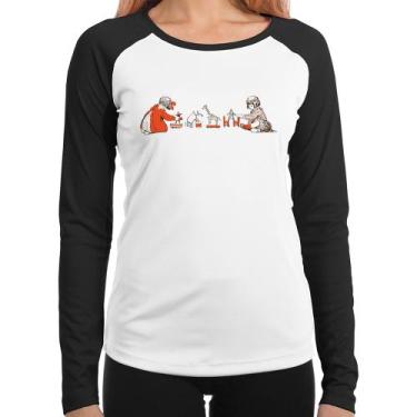 Imagem de Baby Look Raglan Crianças Brincando Manga Longa - Foca na Moda, Branco