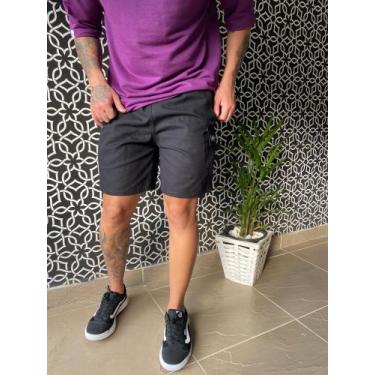 Imagem de Bermuda Masculina Cargo Street Sarja Algodão KYU - LifeStyle, Preto, G