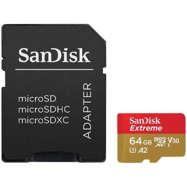 Imagem de Cartao de Memoria Micro SD de 64GB Sandisk Extreme SDSQXAH-064G-GN6AA 