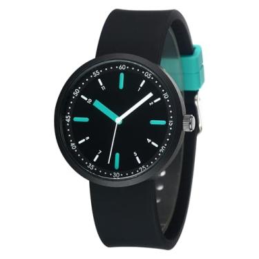 Imagem de TWOPTION Relógios femininos, relógio com relógio de amamentação em segunda mão Reloj para Mujer à prova d'água de silicone analógico, TW-0064-BK