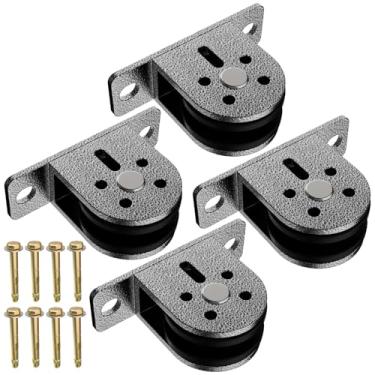 Imagem de Anobeyi Roda de polia de rolamento de cabo, bloco de polia fixo para academia, sistema de peso de polia de teto de corda resistente para máquina de cabos, levantamento, equipamento de exercícios faça