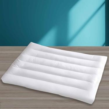 Imagem de Travesseiros ultrafinos ultra planos para dormir, tamanho padrão, travesseiro de cama fino de 6 cm de altura para dorminhocos de barriga nas costas, branco, 46 x 65 cm