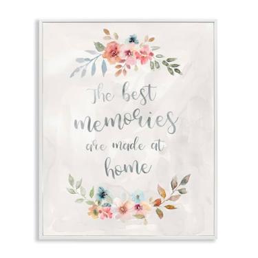 Imagem de Stupell Industries Design de parede giclée emoldurado Best Memories at Home por Carol Robinson, moldura branca, 28 x 35 cm