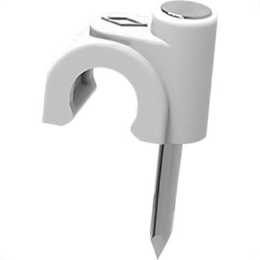 Imagem de Grampo Para Fio Rifix Cabo 10 Coaxial Branco Caixa Com 50 Pacotes - RI