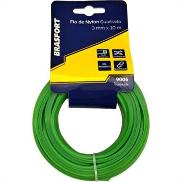 Imagem de Fio De Nylon Para Aparador De Grama Brasfort Verde Quadrado 3,0Mmx10M 
