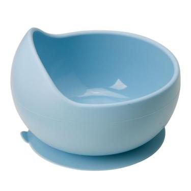 Imagem de Bowl Tigela Potinho Silicone Infantil Bebê Com Ventosa Buba, Azul