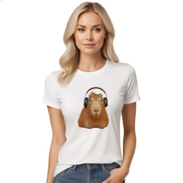Imagem de Camiseta Baby Look Capivara headfone - Alearts, M