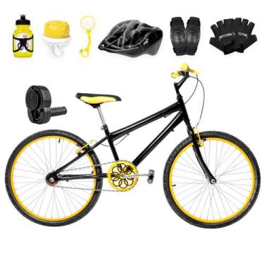 Imagem de Bicicleta Masculina Aro 24 Alumínio Colorido + Kit Premium - FlexBikes