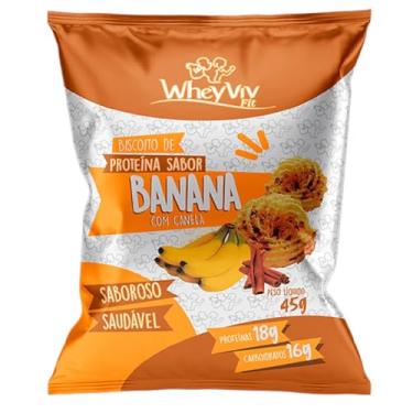 Imagem de Biscoitos fit sabor Banana com Whey protein 45g - WheyViv Fit